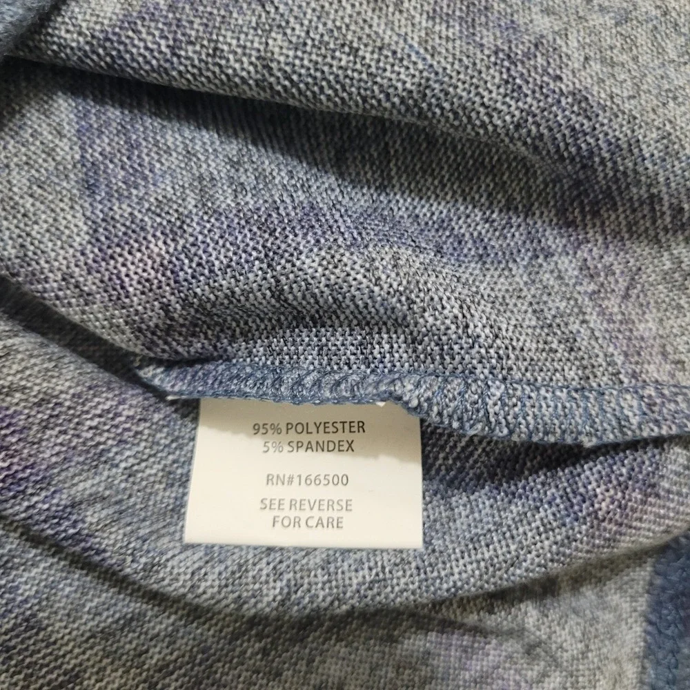 Ladies Cozy Knit Button Up Long Sleeves Shirt SMALL Blue Purple - Picture 5 of 7